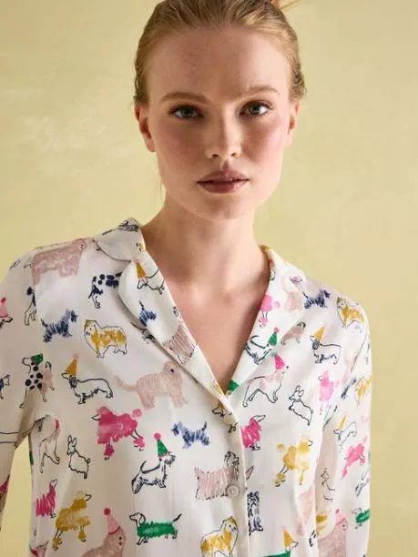 Nightwear Women Joules Cream Satin Pyjama Set
