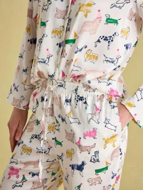 Nightwear Women Joules Cream Satin Pyjama Set