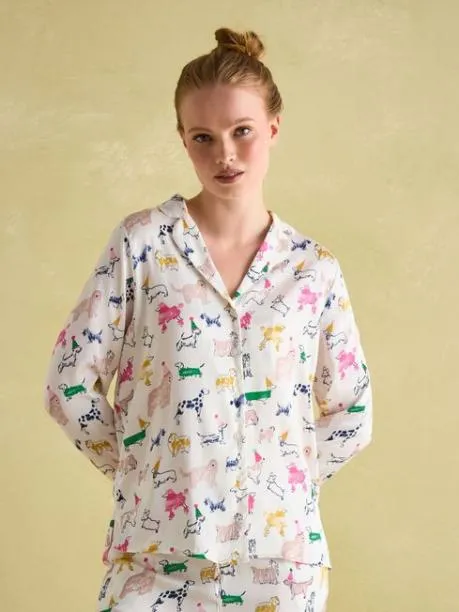Nightwear Women Joules Cream Satin Pyjama Set