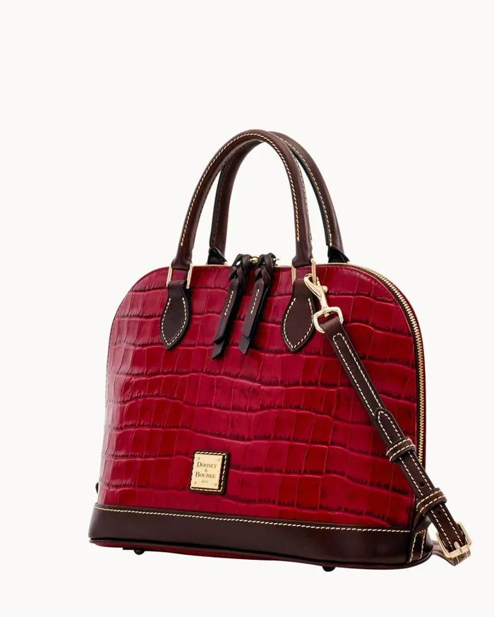 Oakdale Zip Zip Satchel Wine Women Dooney and Bourke Satchels Oakdale Zip Zip Satchel Wine Women Dooney and Bourke Satchels