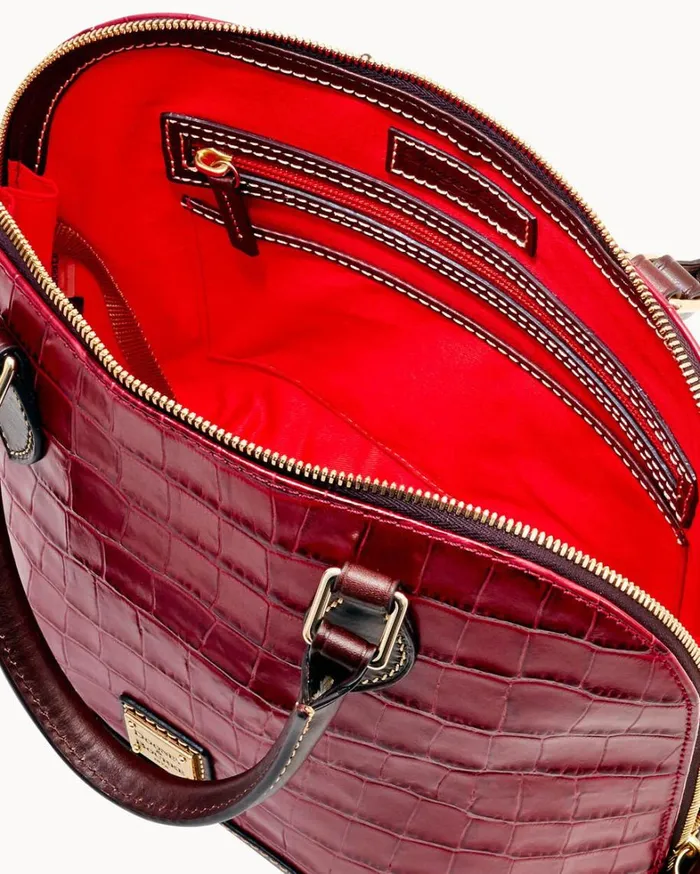 Oakdale Zip Zip Satchel Wine Women Dooney and Bourke Satchels Oakdale Zip Zip Satchel Wine Women Dooney and Bourke Satchels