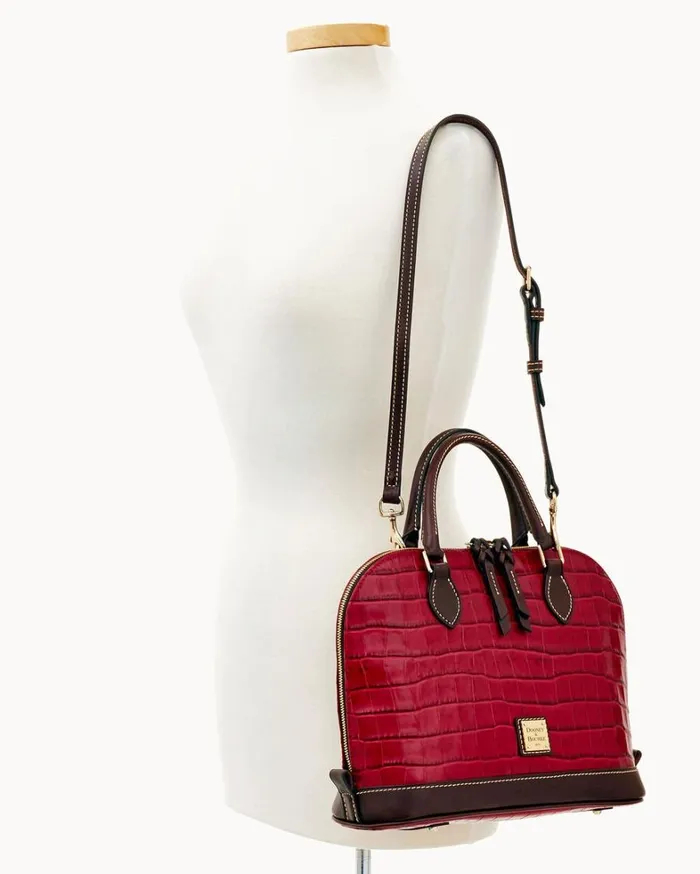 Oakdale Zip Zip Satchel Wine Women Dooney and Bourke Satchels Oakdale Zip Zip Satchel Wine Women Dooney and Bourke Satchels