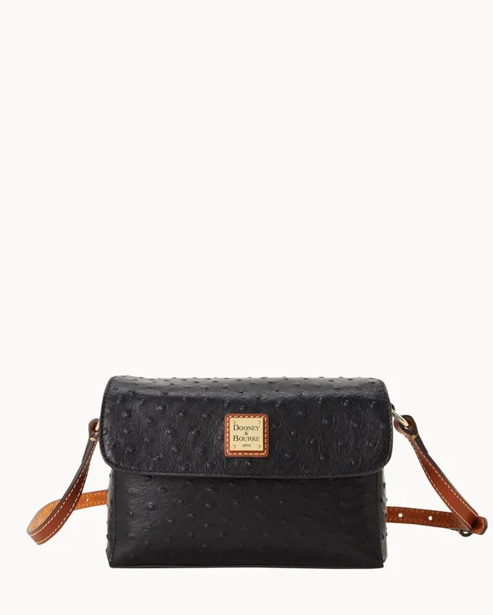 Ostrich Rena Crossbody Black Women Dooney and Bourke Crossbodies
