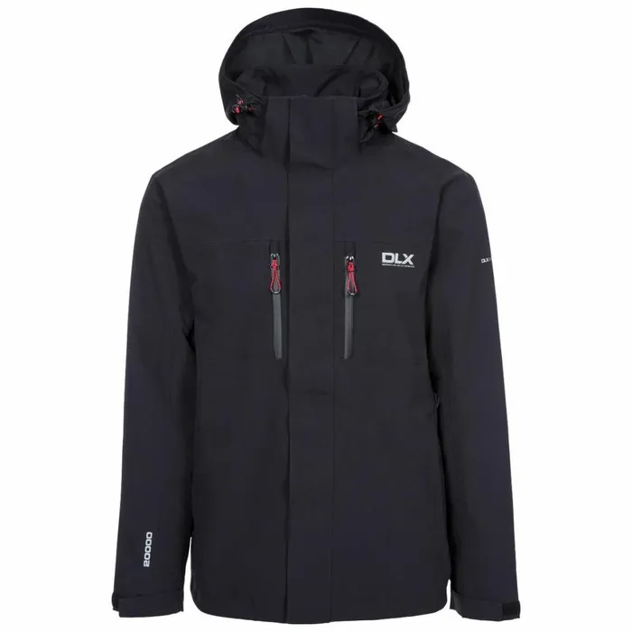 Oswalt DLX Waterproof Jacket Black Men Trespass Waterproof Jackets