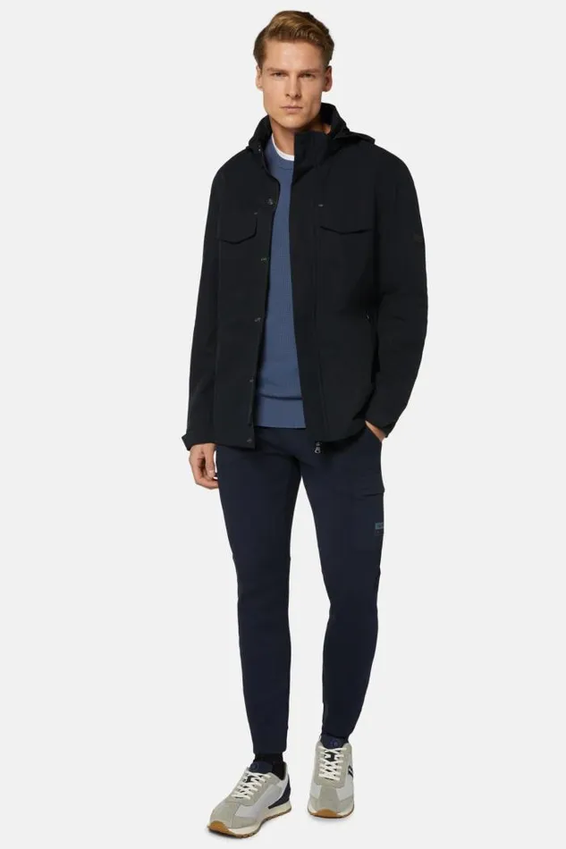 Outerwear Men Boggi Milano B Tech Recycled Technical Fabric Field Jacket Navy Blue