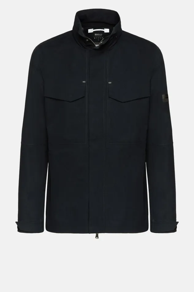 Outerwear Men Boggi Milano B Tech Recycled Technical Fabric Field Jacket Navy Blue Outerwear Men Boggi Milano B Tech Recycled Technical Fabric Field Jacket Navy Blue