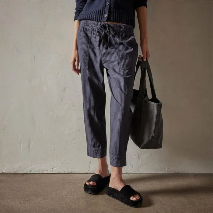 PantsDenim Women James Perse Seersucker Pant Blue Oil