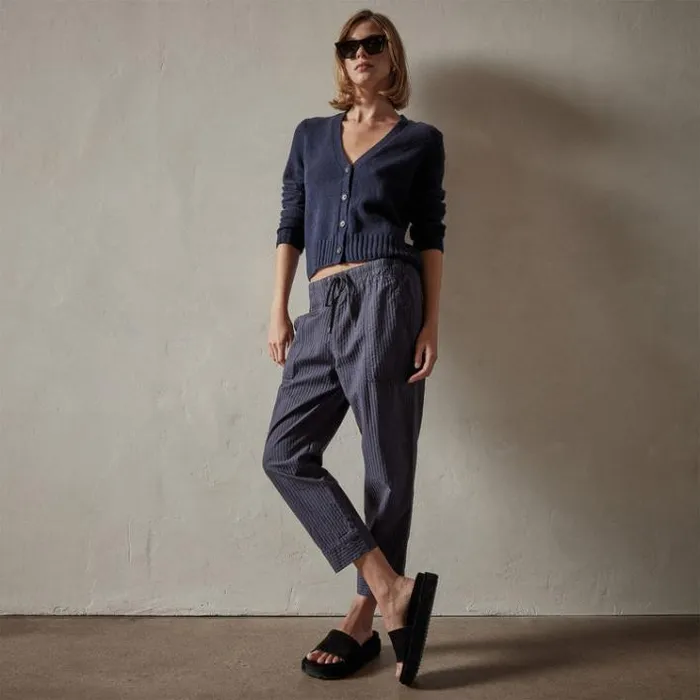 PantsDenim Women James Perse Seersucker Pant Blue Oil