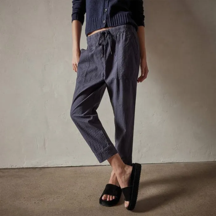 PantsDenim Women James Perse Seersucker Pant Blue Oil