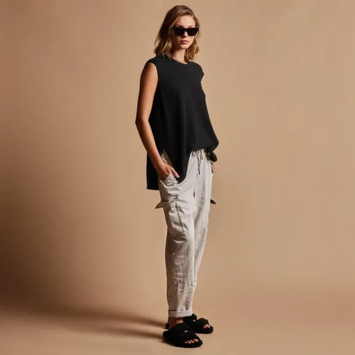 PantsDenim Women James Perse Zuma Cargo Pant Salt Pigment