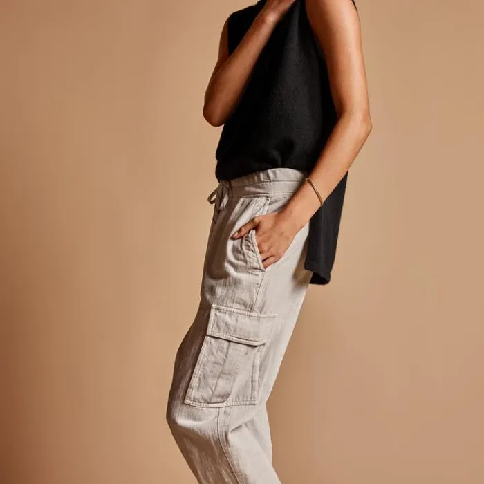PantsDenim Women James Perse Zuma Cargo Pant Salt Pigment