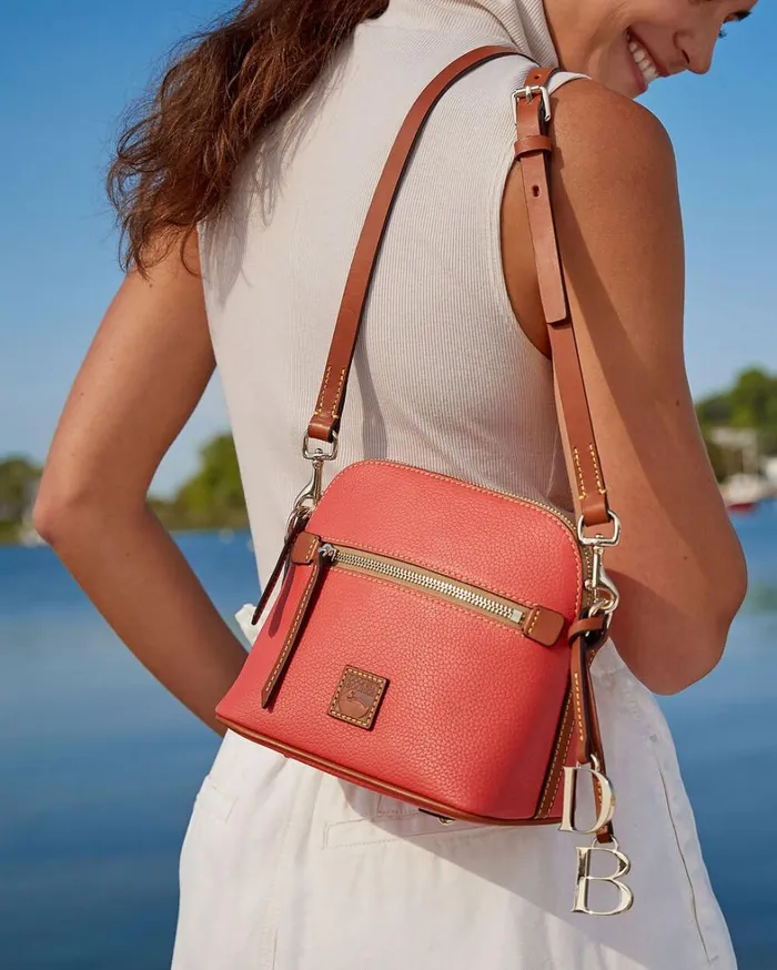 Pebble Grain Domed Crossbody Black Women Dooney and Bourke Crossbodies Pebble Grain Domed Crossbody Black Women Dooney and Bourke Crossbodies