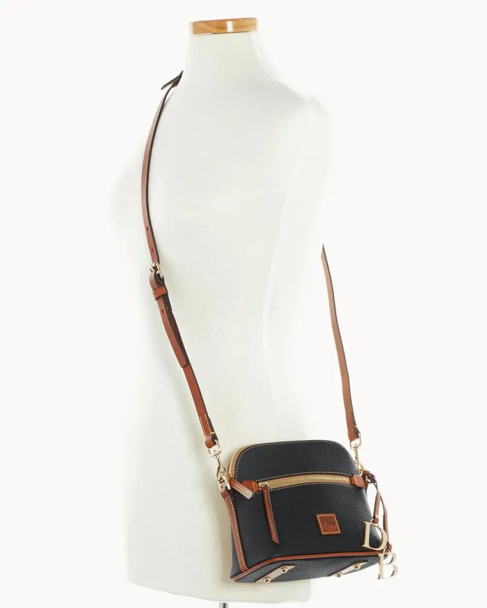 Pebble Grain Domed Crossbody Black Women Dooney and Bourke Crossbodies Pebble Grain Domed Crossbody Black Women Dooney and Bourke Crossbodies