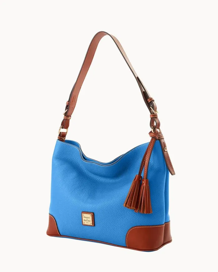 Pebble Grain Large Sac Azure Women Dooney and Bourke Shoulder Bags Pebble Grain Large Sac Azure Women Dooney and Bourke Shoulder Bags