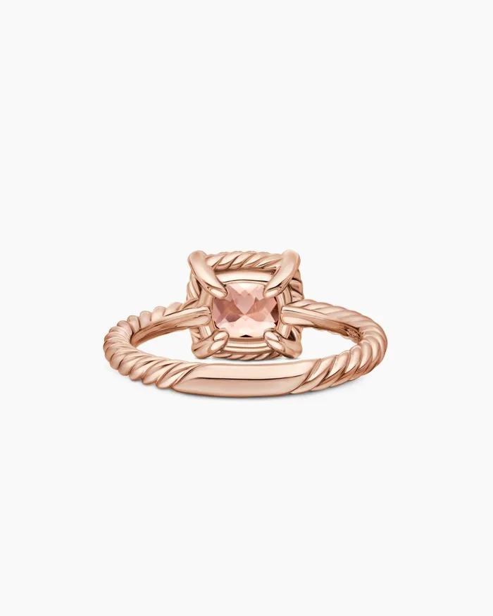 Petite Chatelaine Pav Bezel Ring In 18K Rose Gold 7mm Women David Yurman Petite