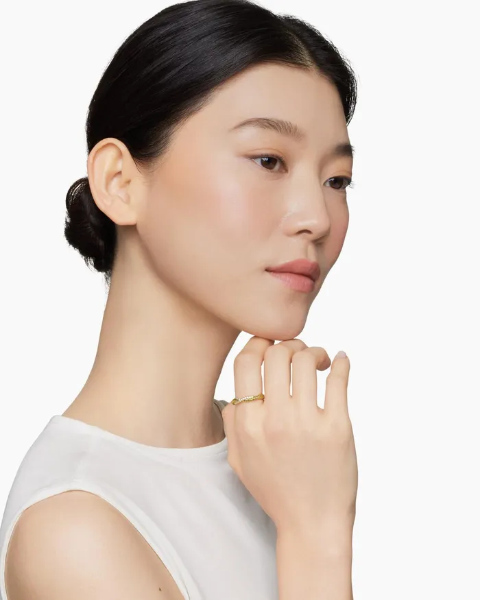 Petite Infinity Band Ring In 18K Yellow Gold With Diamonds 4mm Women David Yurman Band Petite Infinity Band Ring In 18K Yellow Gold With Diamonds 4mm Women David Yurman Band
