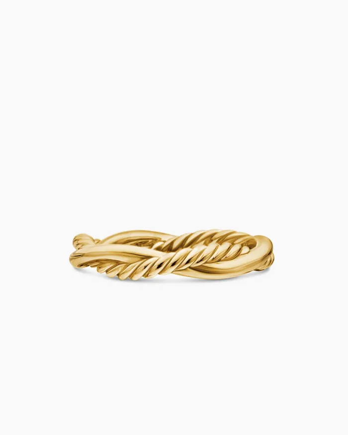 Petite Infinity Band Ring In 18K Yellow Gold With Diamonds 4mm Women David Yurman Band Petite Infinity Band Ring In 18K Yellow Gold With Diamonds 4mm Women David Yurman Band