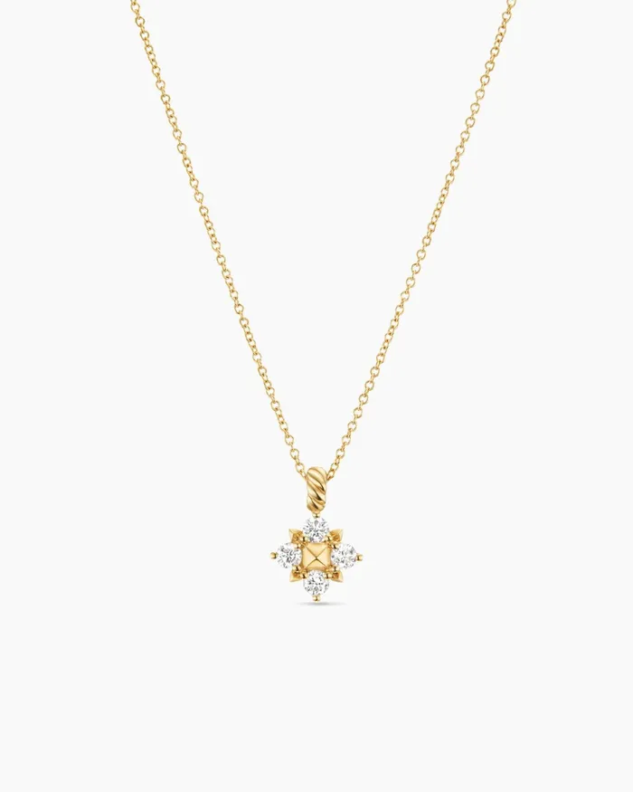 Petite Modern Renaissance Pyramid Pendant Necklace In 18K Yellow Gold With Diamonds 109mm Women David Yurman Pendant Petite Modern Renaissance Pyramid Pendant Necklace In 18K Yellow Gold With Diamonds 109mm Women David Yurman Pendant