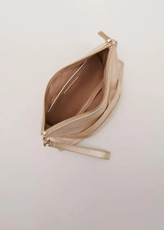 Phase Eight Bags and Clutches Leather Crossover Detail Clutch Bag Gold 8211 Women Phase Eight Bags and Clutches Leather Crossover Detail Clutch Bag Gold 8211 Women