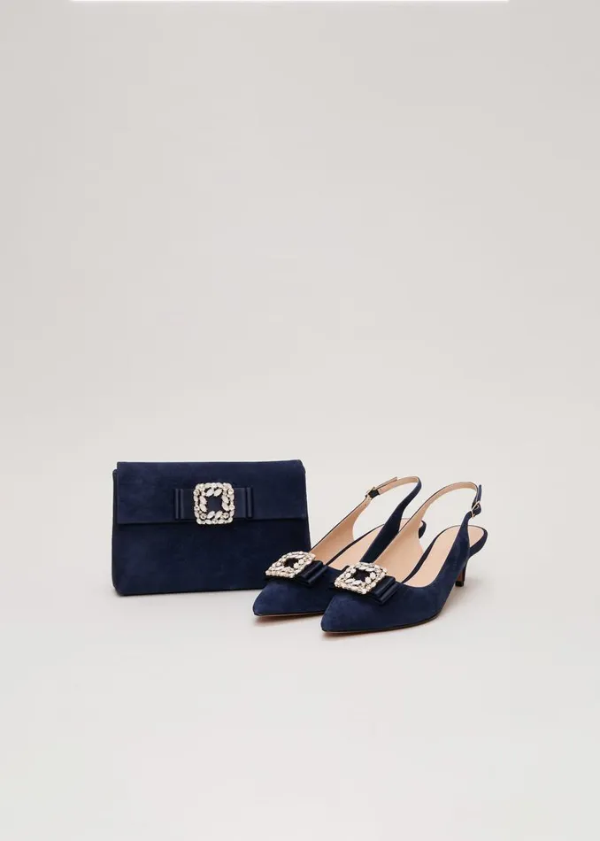 Phase Eight Bags and Clutches Suede Embellished Trim Clutch Bag Navy 8211 Women Phase Eight Bags and Clutches Suede Embellished Trim Clutch Bag Navy 8211 Women