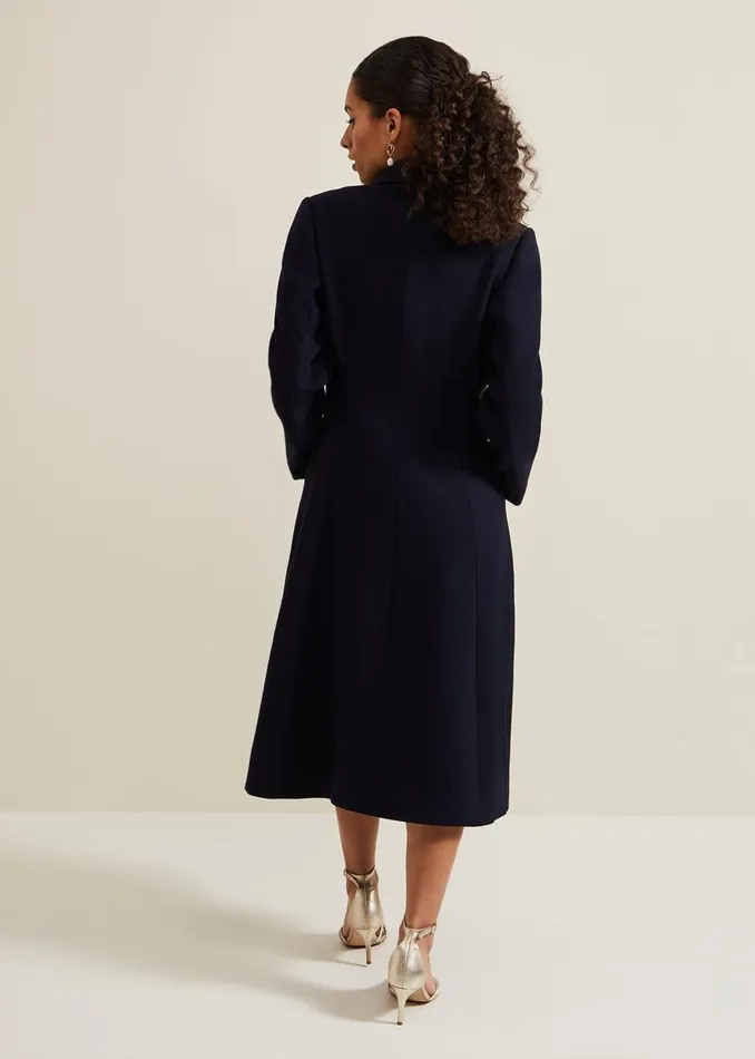 Phase Eight Coats Petite Juliette Crepe Coat Navy 8211 Women