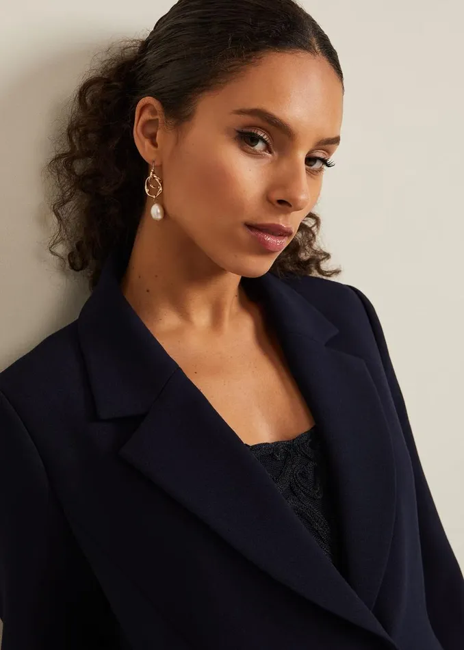 Phase Eight Coats Petite Juliette Crepe Coat Navy 8211 Women