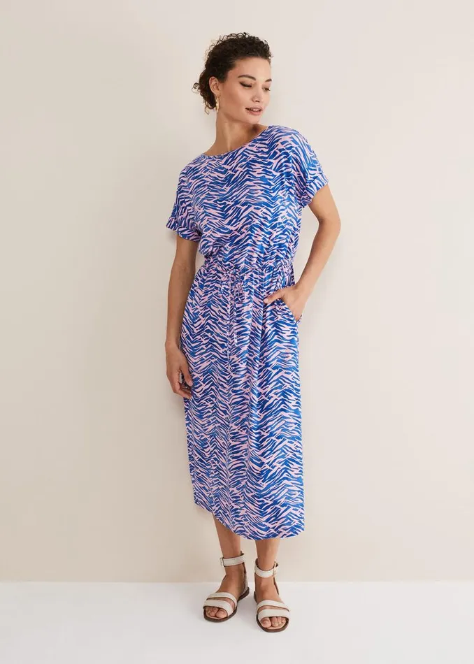 Phase Eight Dresses Alina Zebra Print Jersey Dress Pinkblue 8211 Women