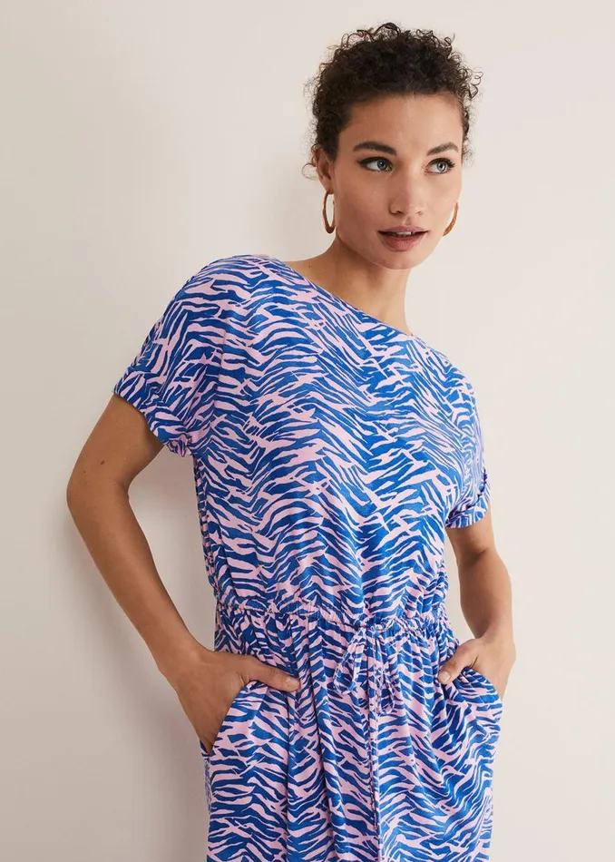 Phase Eight Dresses Alina Zebra Print Jersey Dress Pinkblue 8211 Women
