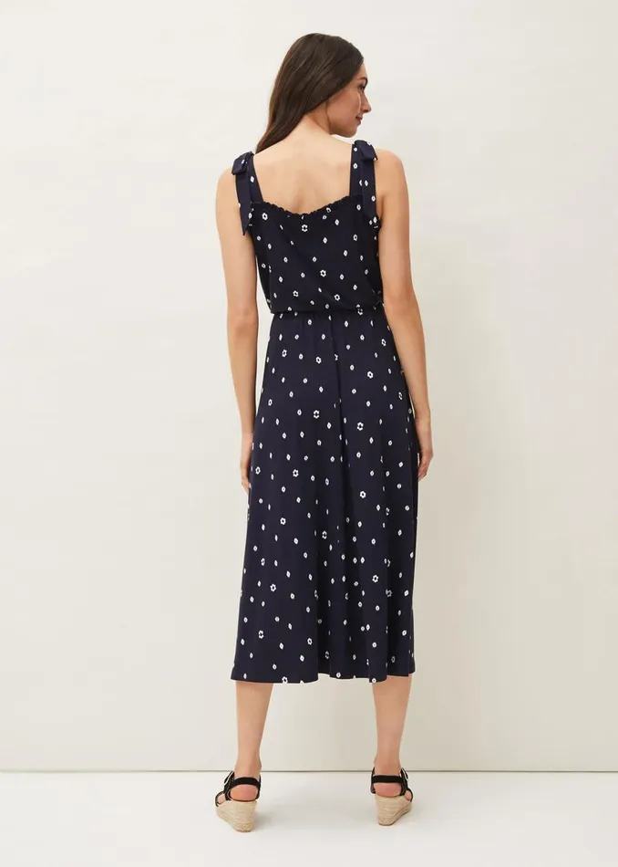 Phase Eight Dresses Allanna Floral Midi Dress Navy 8211 Women