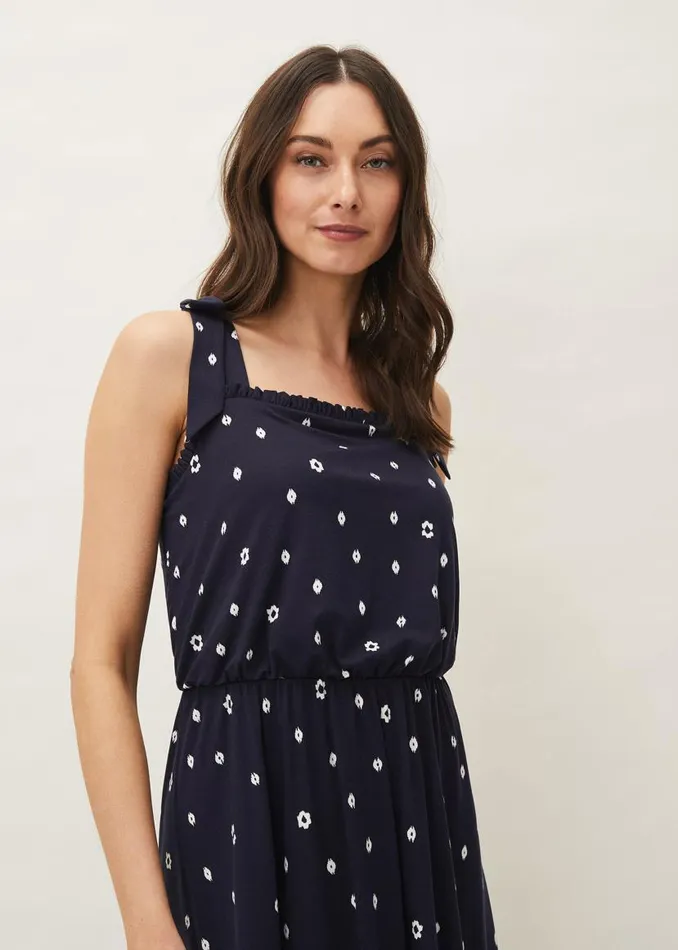 Phase Eight Dresses Allanna Floral Midi Dress Navy 8211 Women