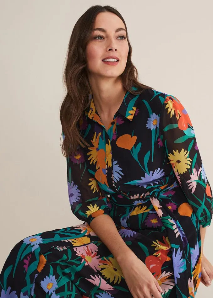 Phase Eight Dresses Alta Floral Midaxi Dress Blackmulti 8211 Women