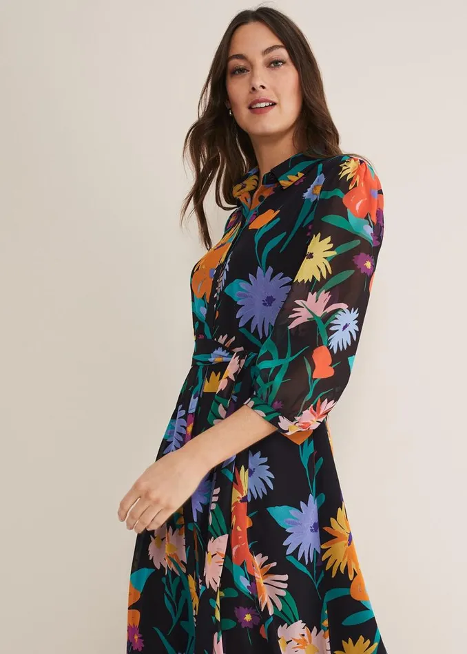 Phase Eight Dresses Alta Floral Midaxi Dress Blackmulti 8211 Women