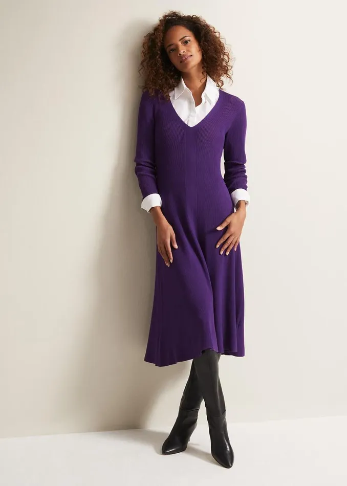 Phase Eight Dresses Amberlyn Purple Fit And Flare Midi Dress Purple 8211 Women Phase Eight Dresses Amberlyn Purple Fit And Flare Midi Dress Purple 8211 Women