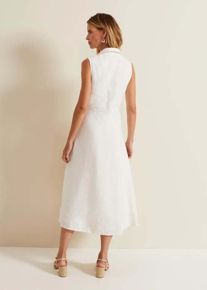 Phase Eight Dresses Becky Tie Front Midi Dress White 8211 Women