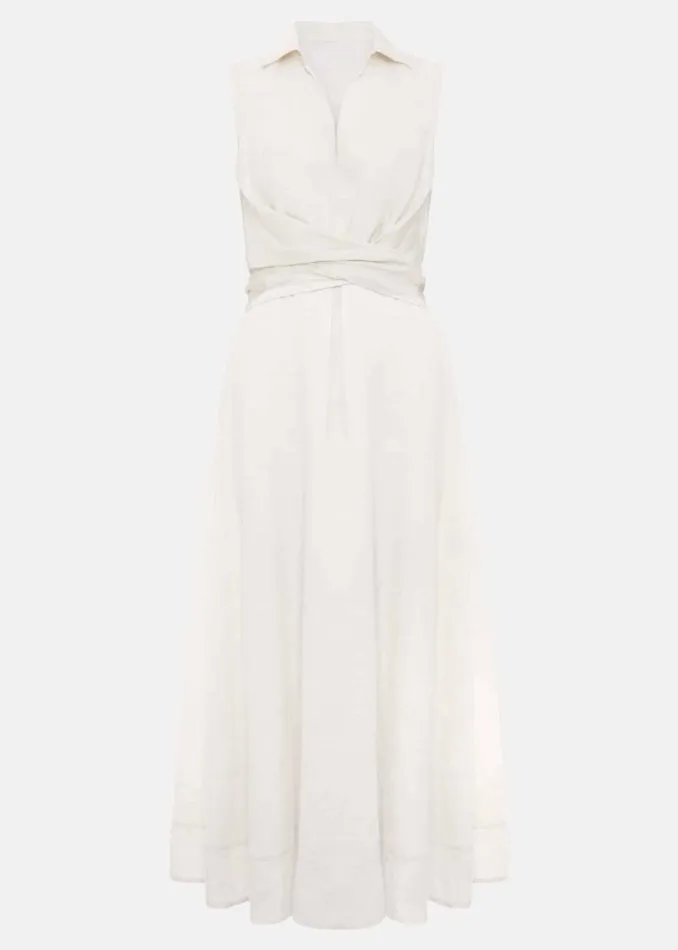 Phase Eight Dresses Becky Tie Front Midi Dress White 8211 Women