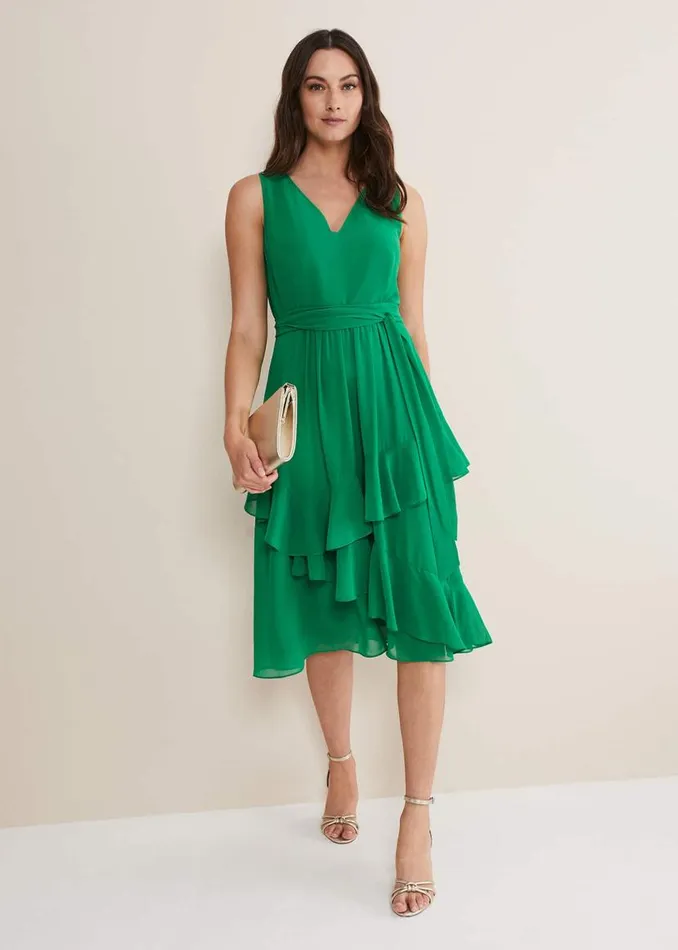 Phase Eight Dresses Breesha Green Midaxi Dress Grass Green 8211 Women