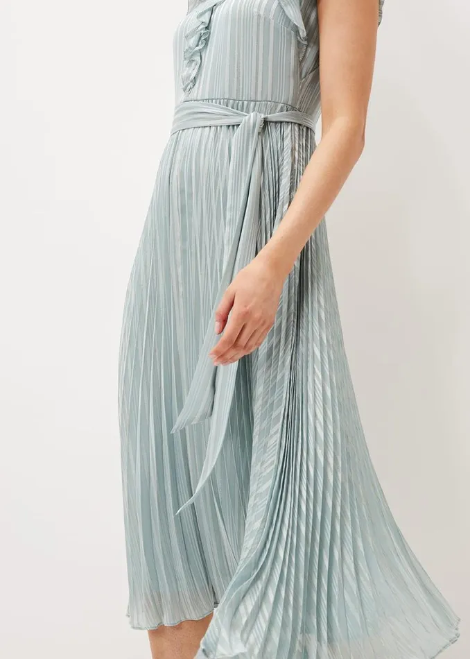 Phase Eight Dresses Carmella Pleated Dress Pale Sage 8211 Women