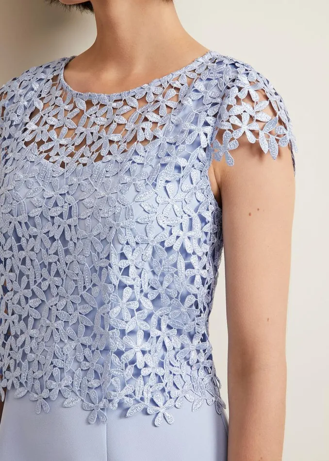 Phase Eight Dresses Daisy Lace Double Layer Dress Pale Blue 8211 Women