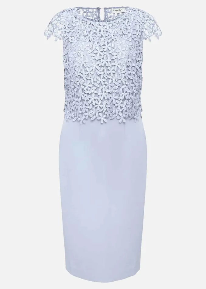 Phase Eight Dresses Daisy Lace Double Layer Dress Pale Blue 8211 Women