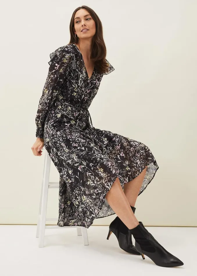 Phase Eight Dresses Daphne Floral Wrap Dress Blackmulti 8211 Women