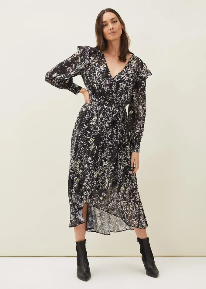 Phase Eight Dresses Daphne Floral Wrap Dress Blackmulti 8211 Women