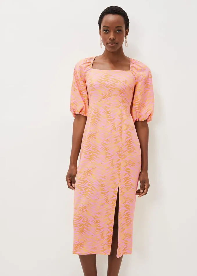 Phase Eight Dresses Effie Zebra Puff Sleeve Dress Multicoloured 8211 Women