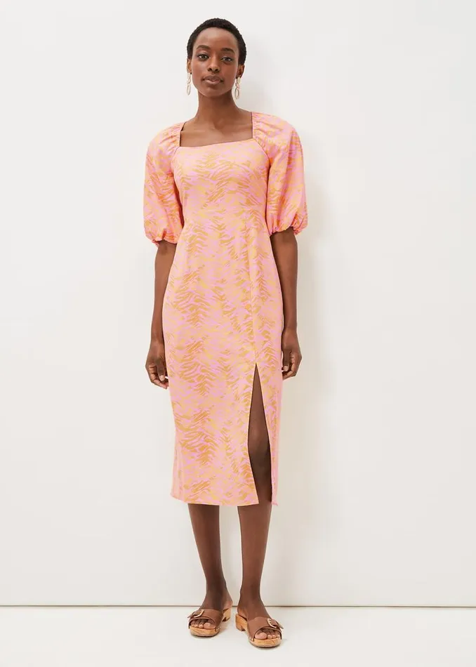 Phase Eight Dresses Effie Zebra Puff Sleeve Dress Multicoloured 8211 Women