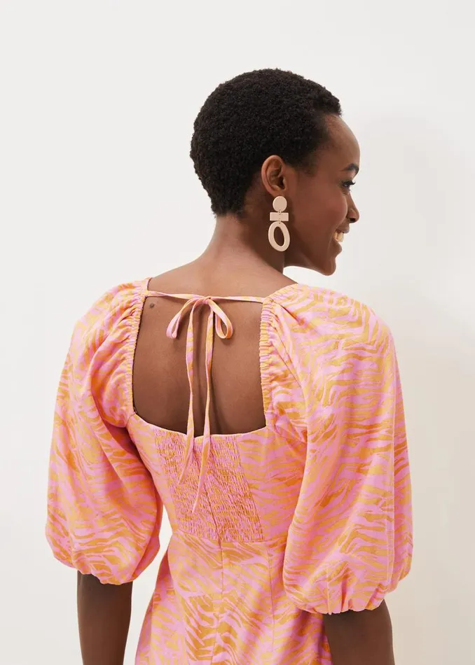 Phase Eight Dresses Effie Zebra Puff Sleeve Dress Multicoloured 8211 Women