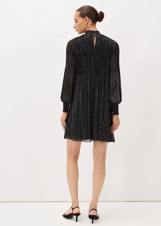 Phase Eight Dresses Elina Metallic Plisse Dress Pewter 8211 Women