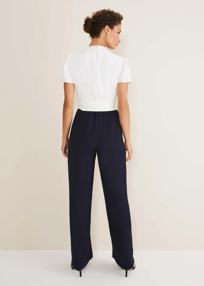Phase Eight Dresses Eloise Wide Leg Jumpsuit Ivorynavy 8211 Women