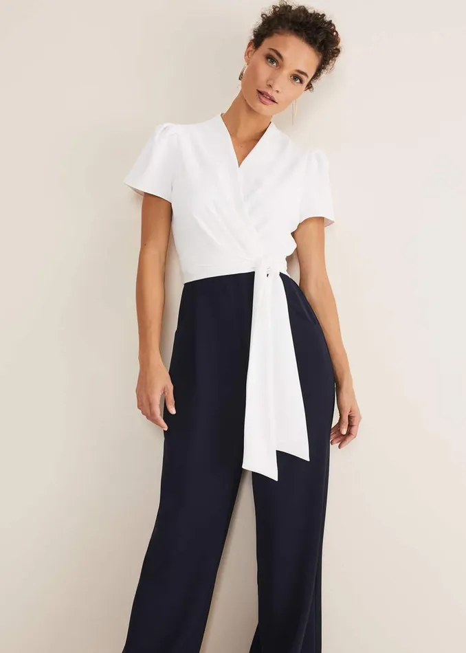 Phase Eight Dresses Eloise Wide Leg Jumpsuit Ivorynavy 8211 Women