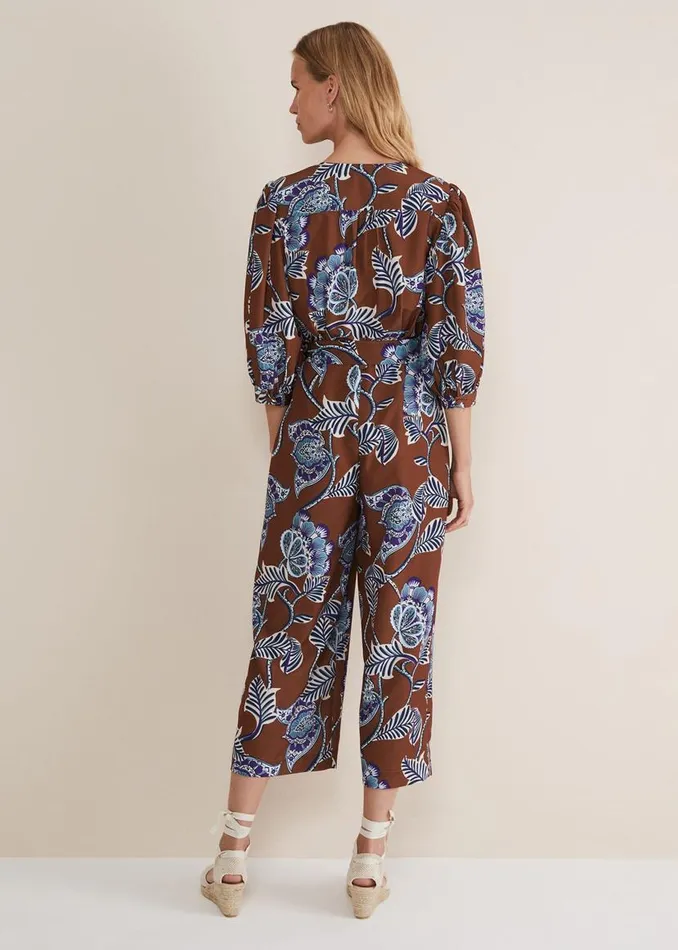 Phase Eight Dresses Erin Printed Cropped Leg Jumpsuit Orangeburgundy 8211 Women Phase Eight Dresses Erin Printed Cropped Leg Jumpsuit Orangeburgundy 8211 Women