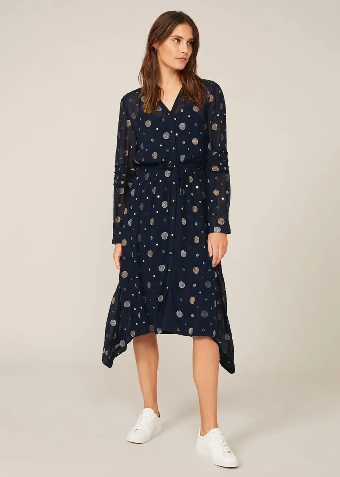 Phase Eight Dresses Eve Embroidered Spot Dress Navy Multi 8211 Women