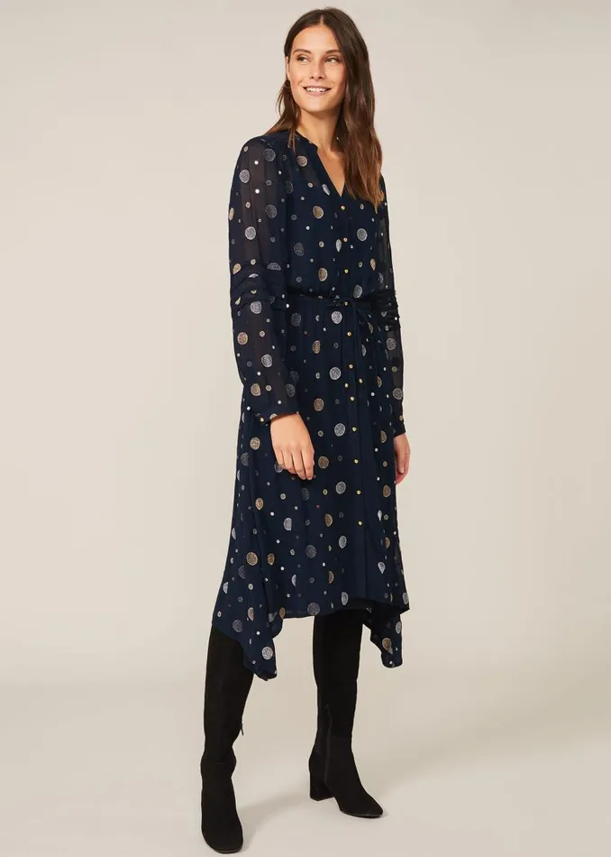Phase Eight Dresses Eve Embroidered Spot Dress Navy Multi 8211 Women